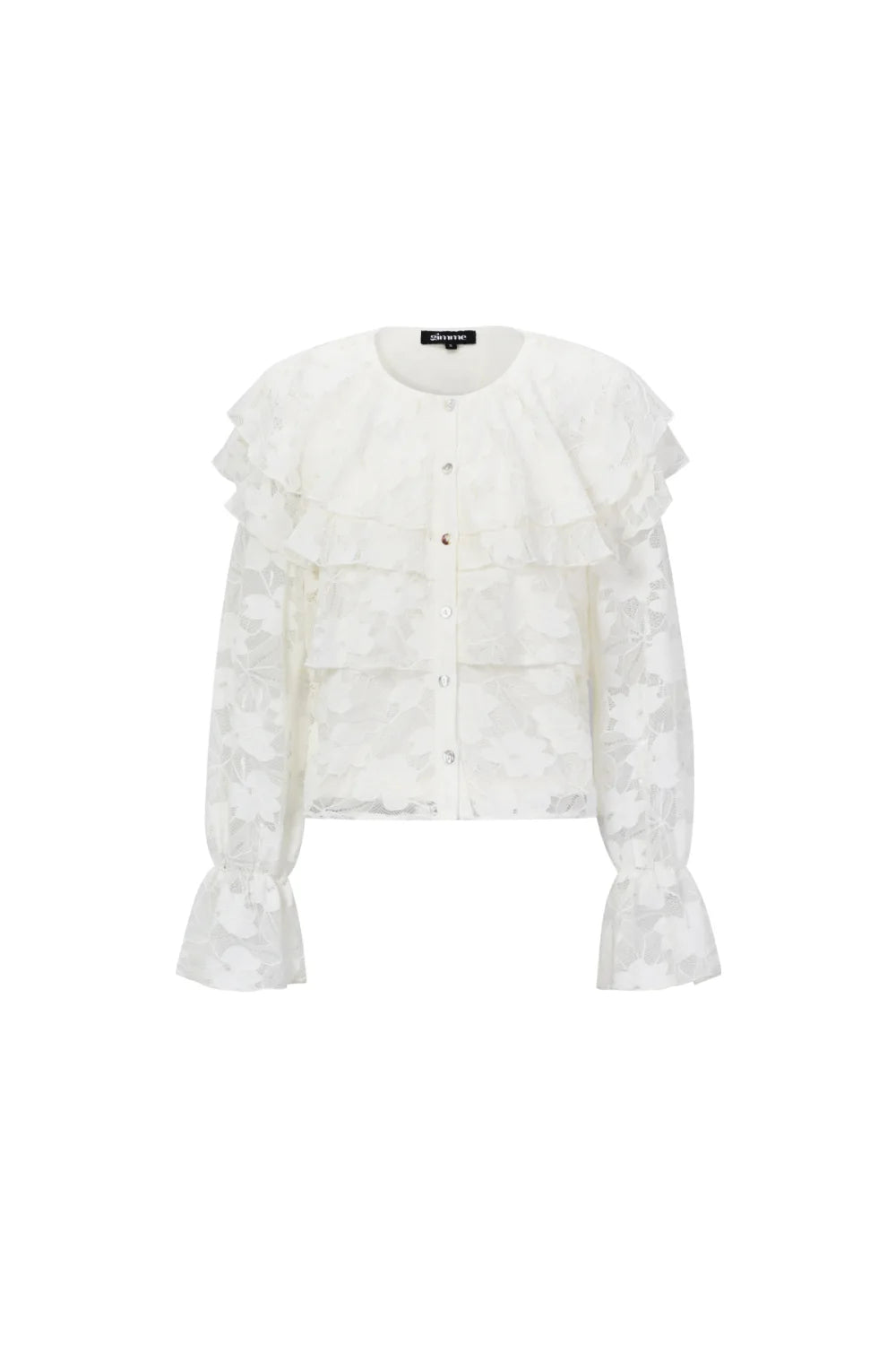 Kanten blouse met ruches